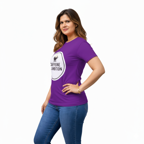 Motivational Caffeine & Ambition" Red Tee – Premium Cotton T-Shirt - Image 3