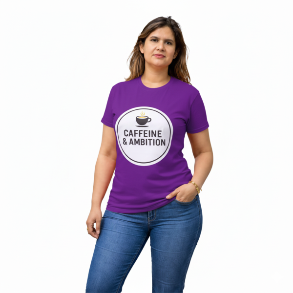 Motivational Caffeine & Ambition" Red Tee – Premium Cotton T-Shirt - Image 4