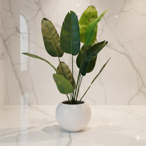 Banana Palm - Luxury Artificial Plant in Modern White Pot – Realistic Indoor Tropical Home Decor