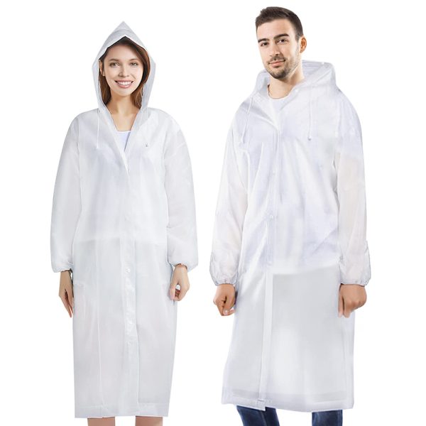 Unisex Reusable EVA Fashion Raincoat with Hood - Image 2