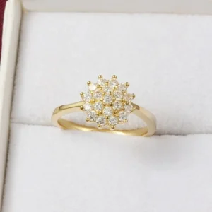 14K Yellow Gold 1.5 Carats Diamond Ring for Women - Luxury Engagement Bizuteria Anillos Gemstone 14K Gold and Diamond Wedding Ring