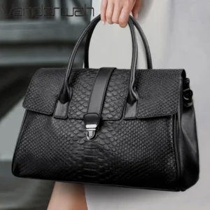 Top Quality Large Handbag with Snake Pattern Leather Bags Lady Shoulder Shopping Bag for Women Trend Casual Tote Handbags Sac