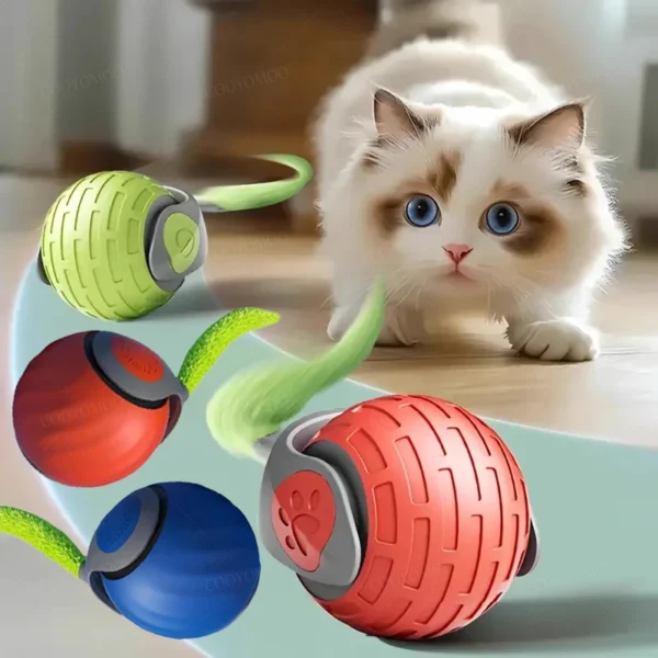 Smart Cat Toys Ball Automatic - Interactive Pets Electric Rolling Teaser USB Rechargeable - Kitty Moving Bouncing ball