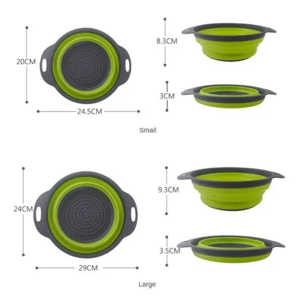Silicone Vegetable and Fruit Cleaning and Drainage Basket - Cleaning Basket  Folding Water Filter Net Kitchen Gadgets - Image 6