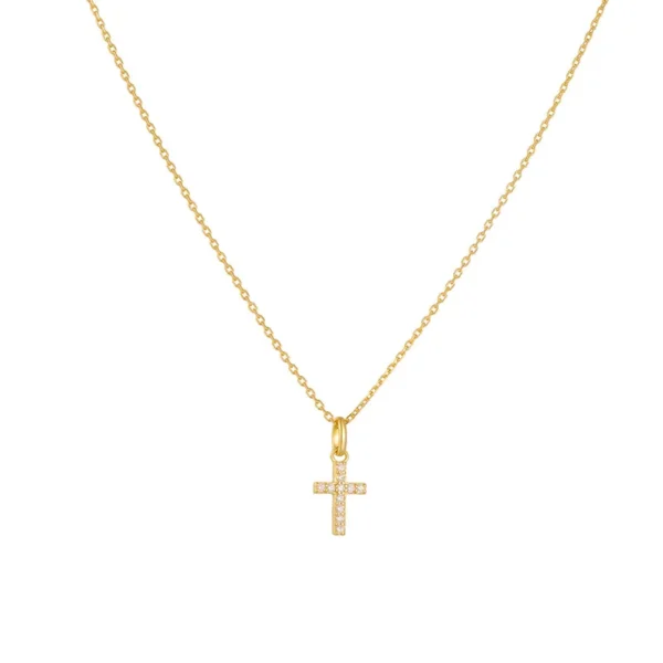 Delicate Cross 925 Sterling Silver Pendant Necklace Adjustable - Image 2