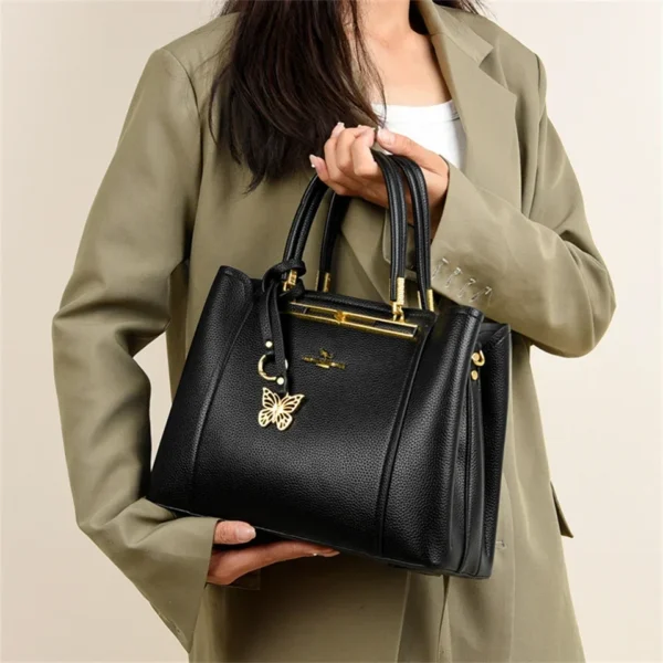 Soft Leather Luxury Handbags Women Bags Designer 3 Layers Shoulder Crossbody Sac Ladies Large Capacity Shopping Messenger Tote - Image 2