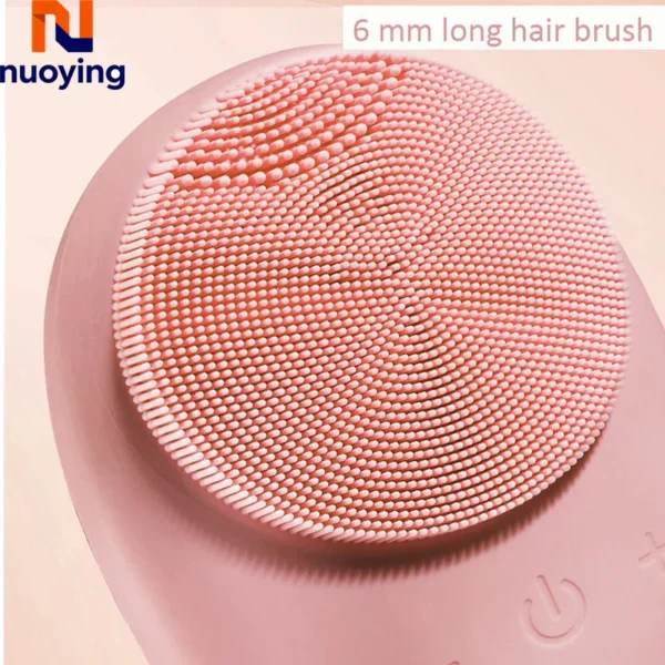New products mini silicone face scrubber brush vibration acne Facial Cleaner ionic silicon electric brush face cleaning brush - Image 3