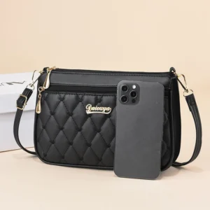 PU Leather Crossbody Bags Zipper New Fashion Shoulder Bag for Women Large Capacity Embroidery Thread Small Purse and Handbags - Image 5