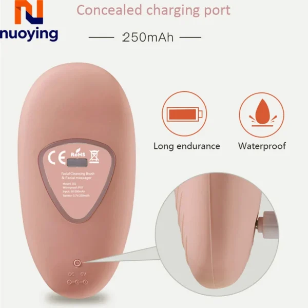 New products mini silicone face scrubber brush vibration acne Facial Cleaner ionic silicon electric brush face cleaning brush - Image 4