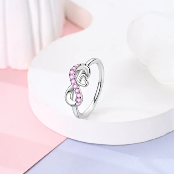 Luminous Firefly 925 Sterling Silver Ring Sparkling Rainbow Color Heart Wishbone Flower Original Rings For Women Wedding Jewelry - Image 5