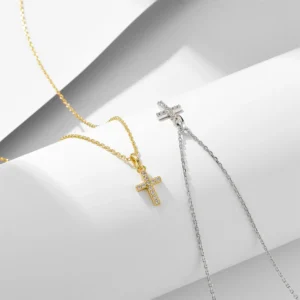 Delicate Cross 925 Sterling Silver Pendant Necklace Adjustable - Image 4