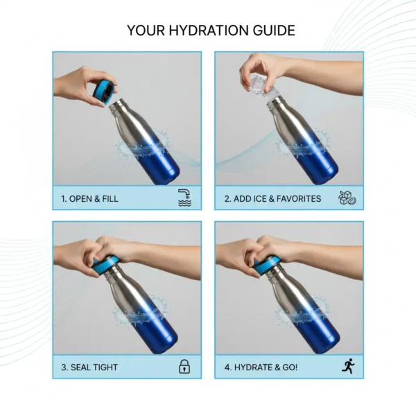 Hydrate in Style: Premium Stainless Steel Insulated Water Bottle - Keep Drinks Cold 24H/Hot 12H - Image 3