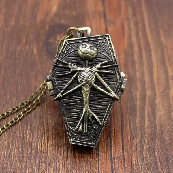 Retro Skull Punk Chain Necklace Quartz Pocket Watch Jack Pendant  Jewelry Fob Necklace Watches for Men Women Kids - Image 2