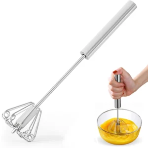 Household Stainless Steel Semi-automatic Egg Beater Press And Rotate - Manual Egg Beater Egg Cream Handheld Whipping Tool