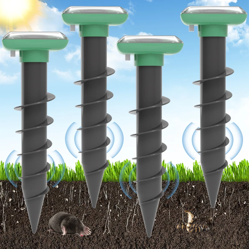 kf-S80a83fd26dc04cbe89d5e904c780d536A Outdoor Animal Repeller with Solar Panel Ultrasonic Drive Away Moles Snakes from the soil for Garden Farm Orchard Patio - Image 1