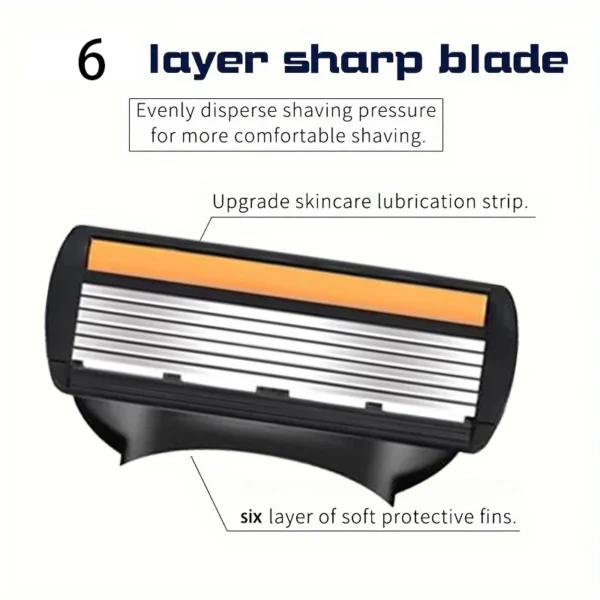 Manual Trimmer Stainless Steel Trimming Anti-slip Handle 6 Layers Shaver Portable Reusable Shaving Barber Shop - Image 5