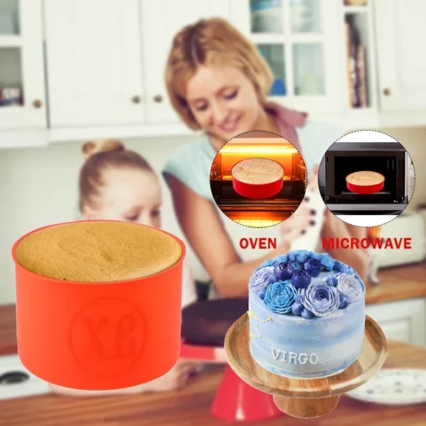 Silicone DIY Cake Mold Desserts Baking Mold Random Color Rectangular Bread Pan Mousse Cake Round Shape Mold Baking Pans - Image 2