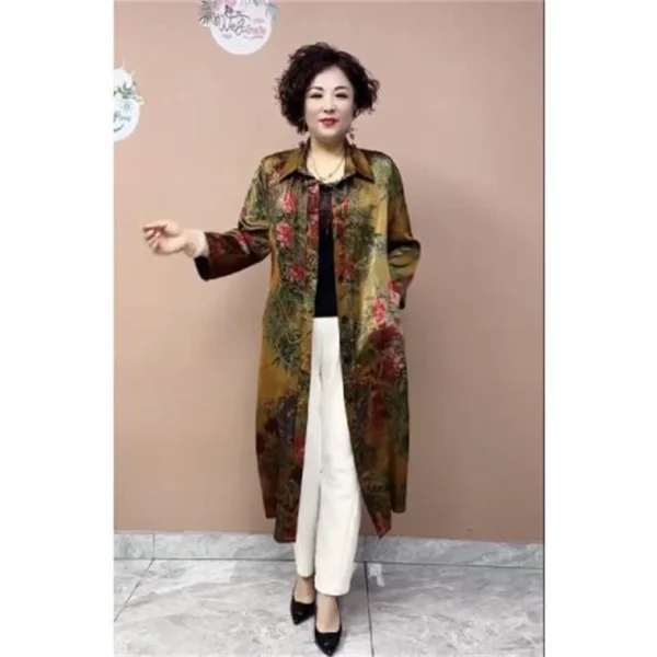 Ethnic Style Windbreaker Women's Long Fashion Loose Fitting Oversized Spring Autumn New Vintage Over Knee Casual Trench Coat