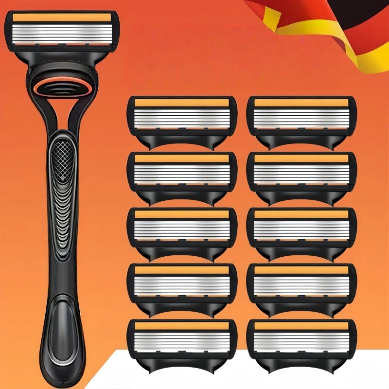 kf-Sb00c9b163bb6409193a1b7e0bbf9584eh Manual Trimmer Stainless Steel Trimming Anti-slip Handle 6 Layers Shaver Portable Reusable Shaving Barber Shop - Image 1