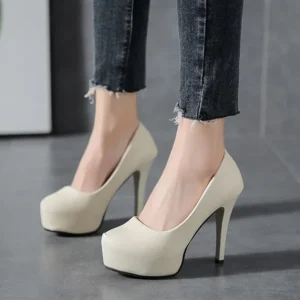 High Heels Women Stiletto Princess Waterproof Platform Super Pumps Single Work Shoes Black Woman's Wedding Shoes - Image 4