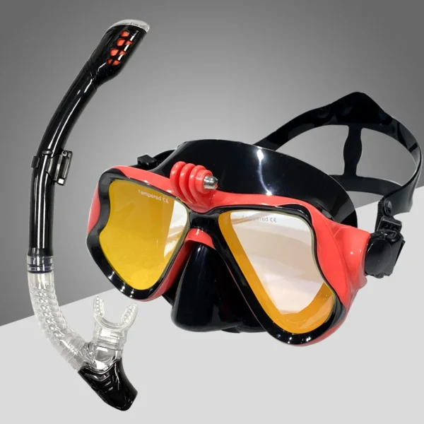 Diving Mask With Sports Camera Mount Electroplate Tempered Glass Silicone Mask is Safe and Comfortable - Image 2