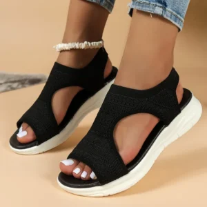 Summer Comfortable Casual Sports Sandals, Women's Beach Wedge Sandals Women's Mesh Knitted Roman Sandals