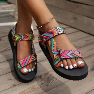 Summer Flat Women's Shoes, Beach Sandals Outdoor All-match Casual Slippers Large Size Women Sandals