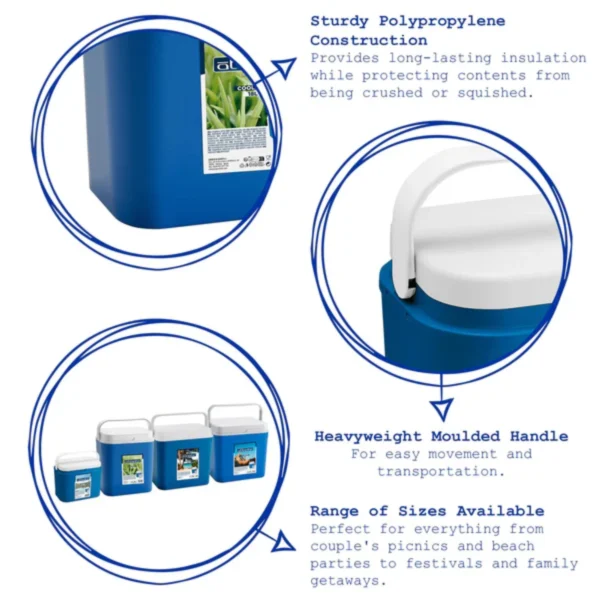 Start electric | Blue thermal portable refrigerator - resistant polypropylene cool box - ideal for camping, beach, garden, barbecues and swimming pool - capacity 10l/18l/24l/30l - up to 6h cold | Atlantic brand - Image 2