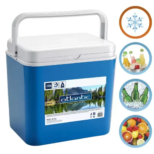 Start electric | Blue thermal portable refrigerator - resistant polypropylene cool box - ideal for camping, beach, garden, barbecues and swimming pool - capacity 10l/18l/24l/30l - up to 6h cold | Atlantic brand - Image 3