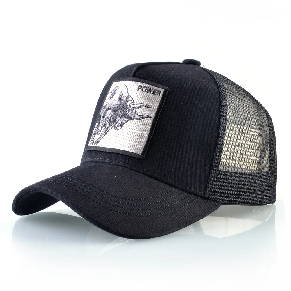 kf-S632e89282bb54e8db05ceffdb999de51k K Baseball Caps Men Snapback Hip Hop Trucker Cap With Embroidery Bull Patch Four Seasons Breathable Mesh Trucker Hat For Women - Image 1