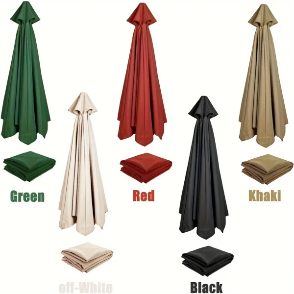 Green Replacement Umbrella Canopy 27m 8 Ribs Waterproof Garden Backyard Pool Cantilever Sunshade 9FT 10FT 6 Ribs 8 Ribs Cover - Image 6