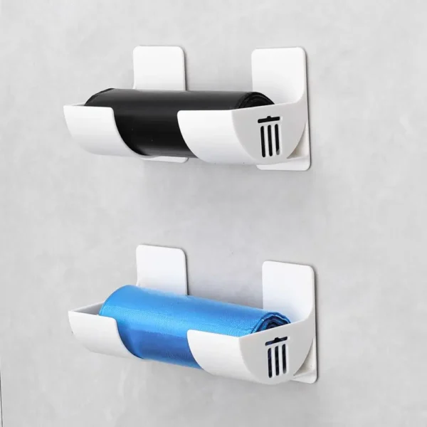 2/6PCS Wall Mounted Trash Bags Holder Garbage Bag Storage Box Organizer Plastic Bag Film Container Dispenser For Kitchen Shelf - Image 3